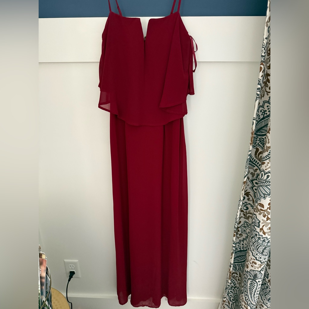 City Studio Deep Red Maxi Dress From Macy’s Size Xs Nwt